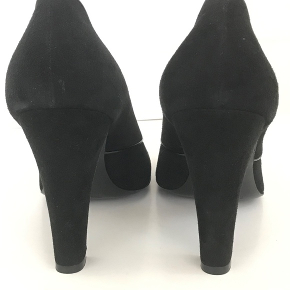 MARC JACOBS Black Suede Pump with Button Detail Black Heels Women’s Size 8 - Picture 9 of 16